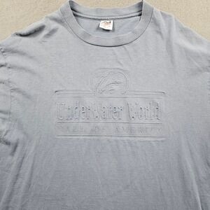 Vintage Mall of America Shirt Underwater World Embossed Anvil XL Gray Sea Life